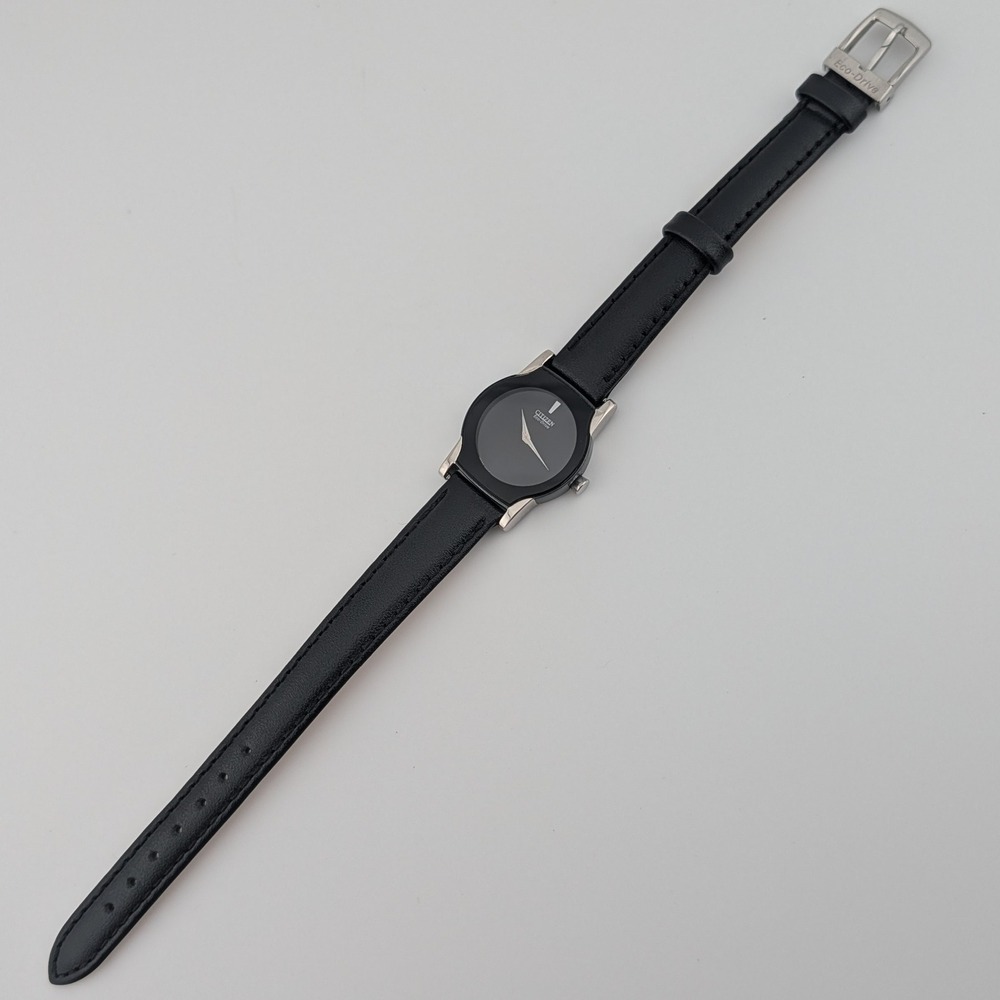 Citizen Eco Drive Stiletto G620 S030676 Black Dial Womens Watch Minimalist - Picture 9 of 10